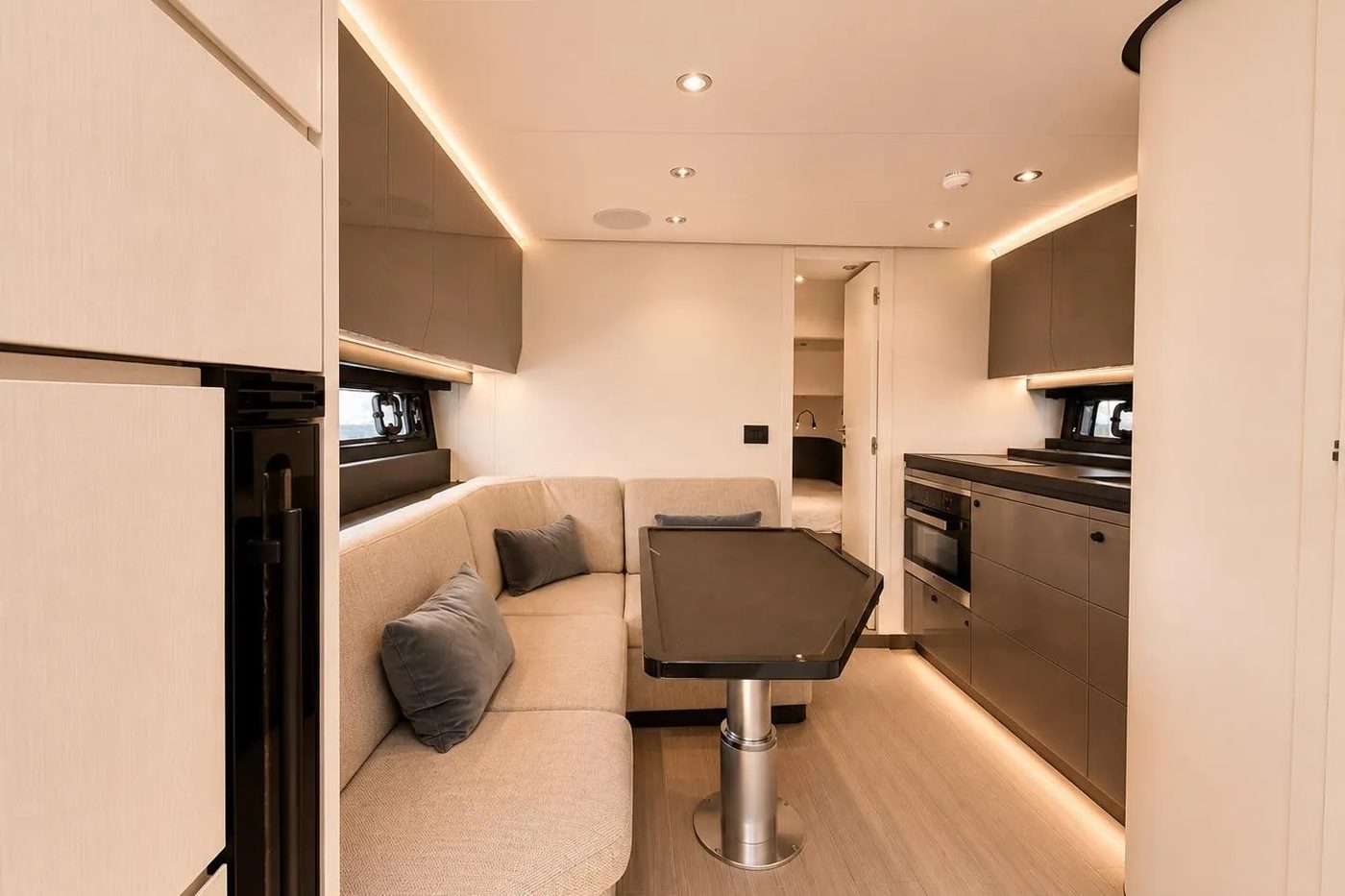 The saloon looking aft toward the companionway